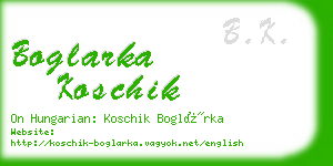 boglarka koschik business card